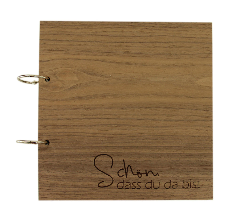 Gästebuch aus Holz - Schön dass du da bist
