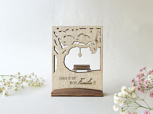 Holz Dekoration Spruch Aufsteller Eiche