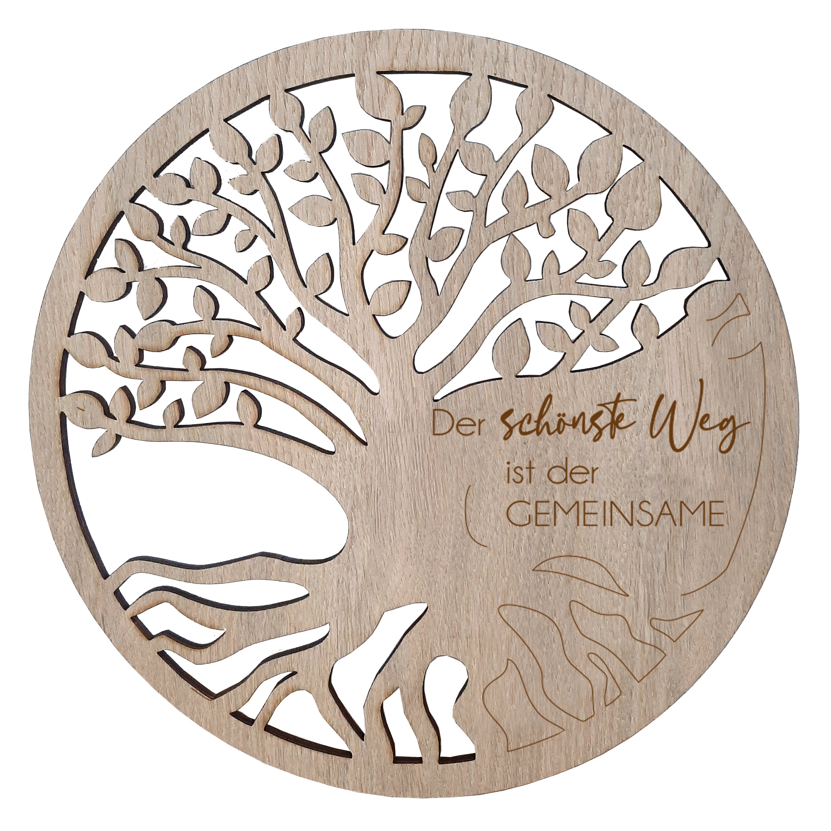 Baum Holz Wanddekoration mit Spruch