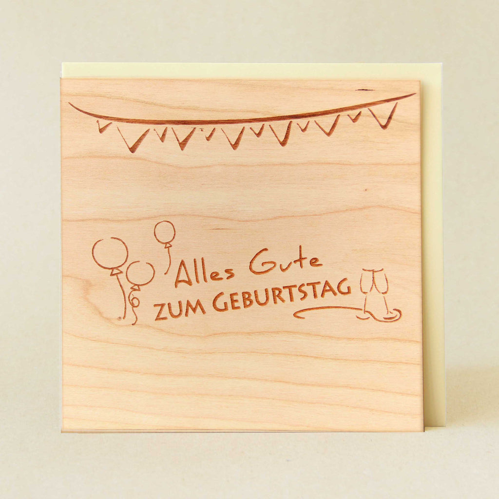 Holzgrusskarte - Alles Gute zum Geburtstag