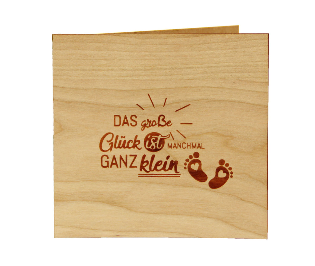 Holzgrusskarte - Das Glück ist manchmal ganz klein