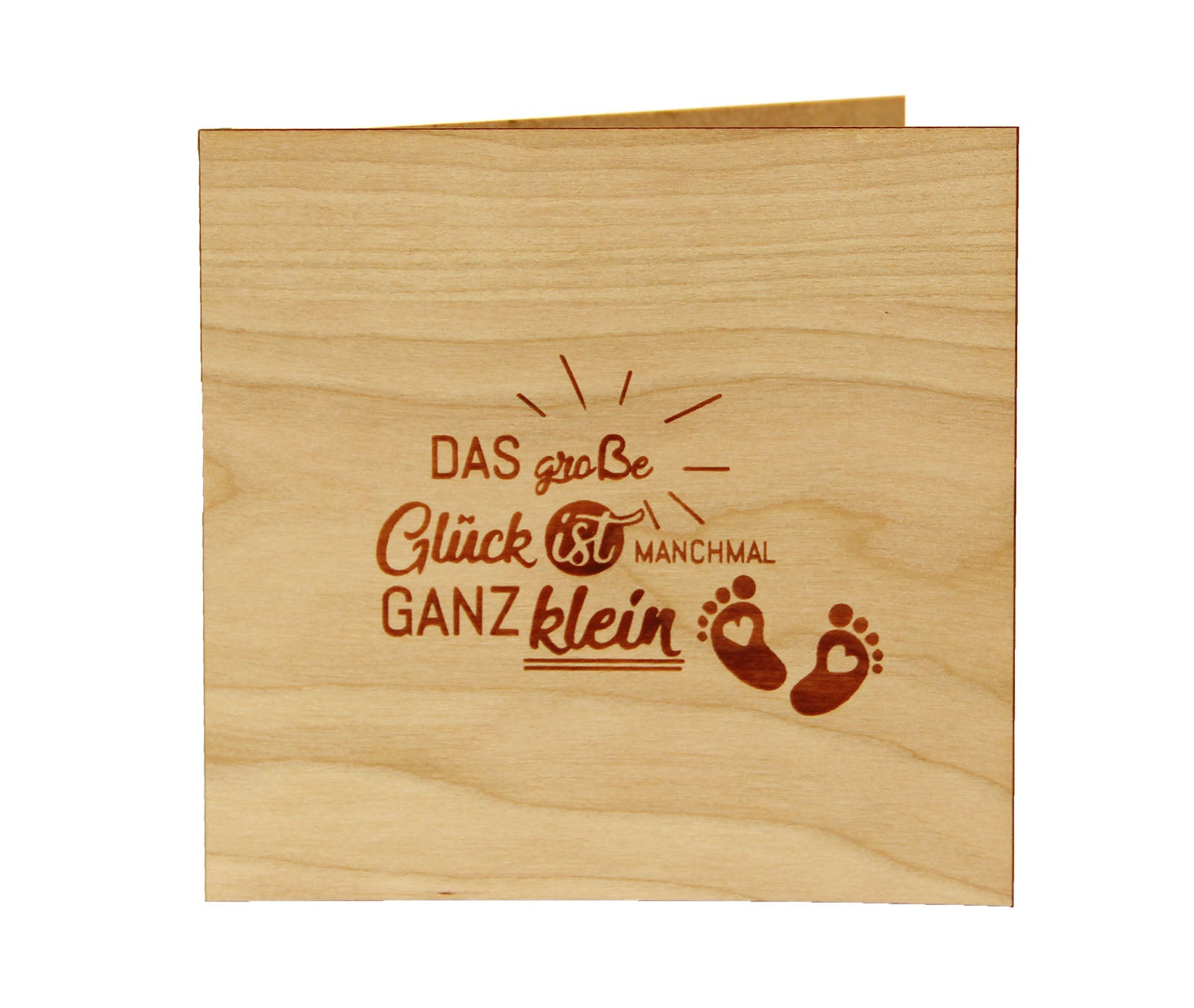 Holzgrusskarte - Das Glück ist manchmal ganz klein