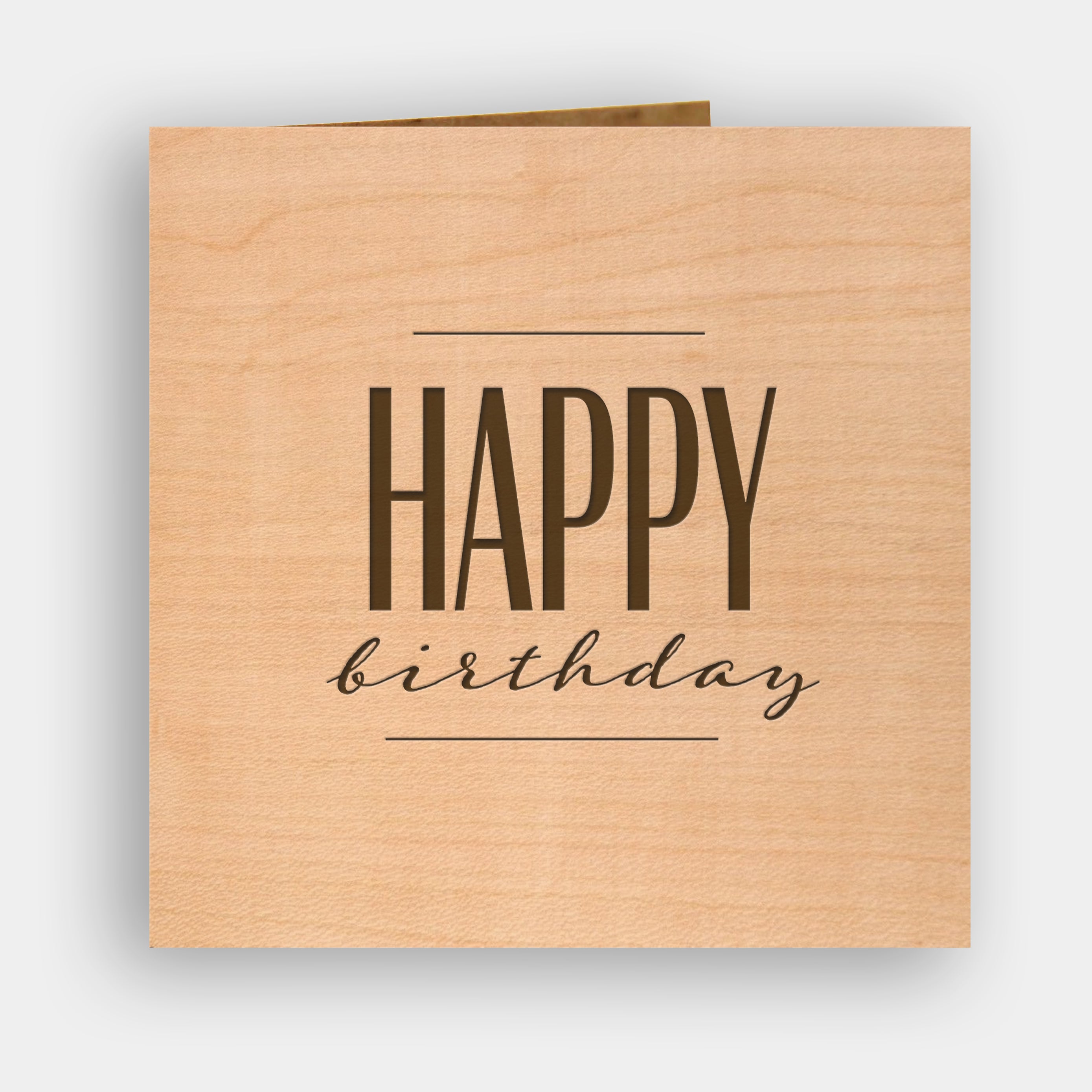 Holzgrusskarte - Happy Birthday