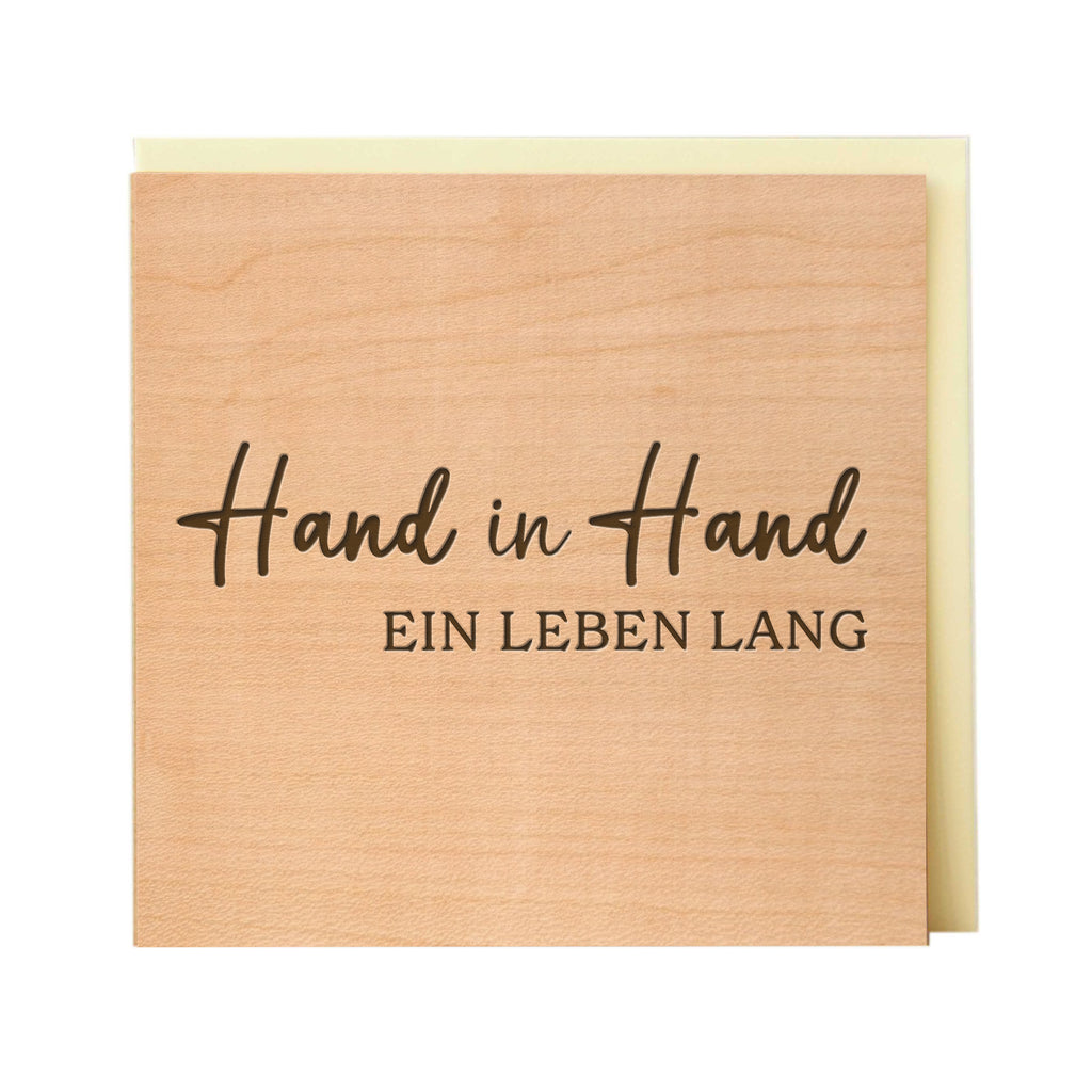 Holzgrusskarte - Hand in Hand