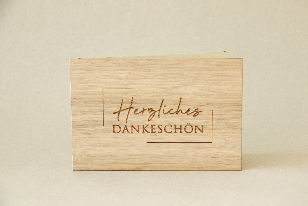 Holzgrusskarte - Herzliches Dankeschön