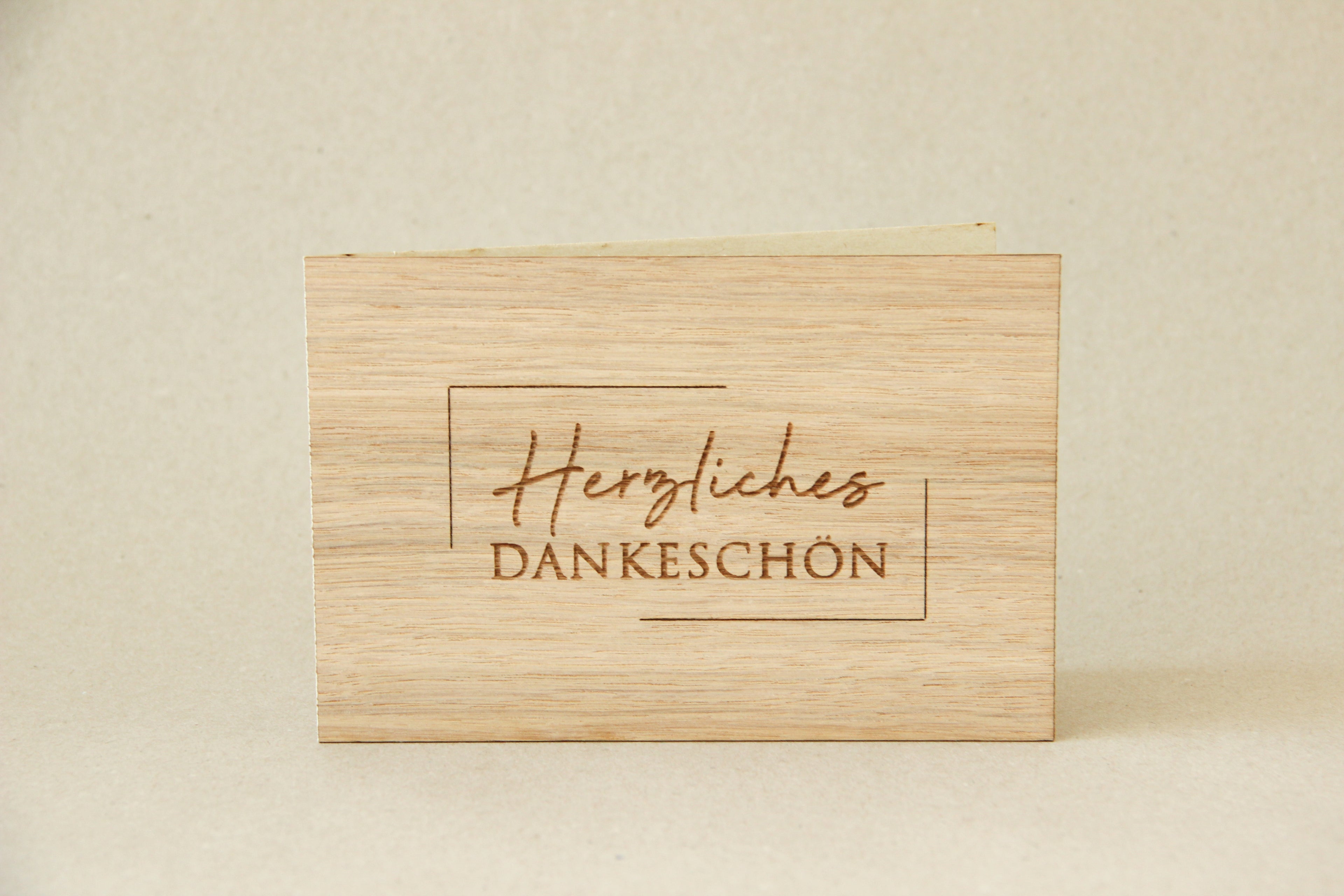 Holzgrusskarte - Herzliches Dankeschön