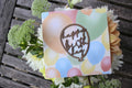 Grußkarte mit Holzsticker - Luftballon