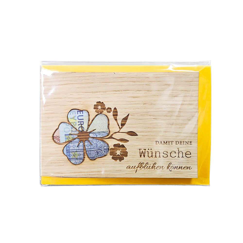 Geldgeschenkkarte - Blume Wünsche