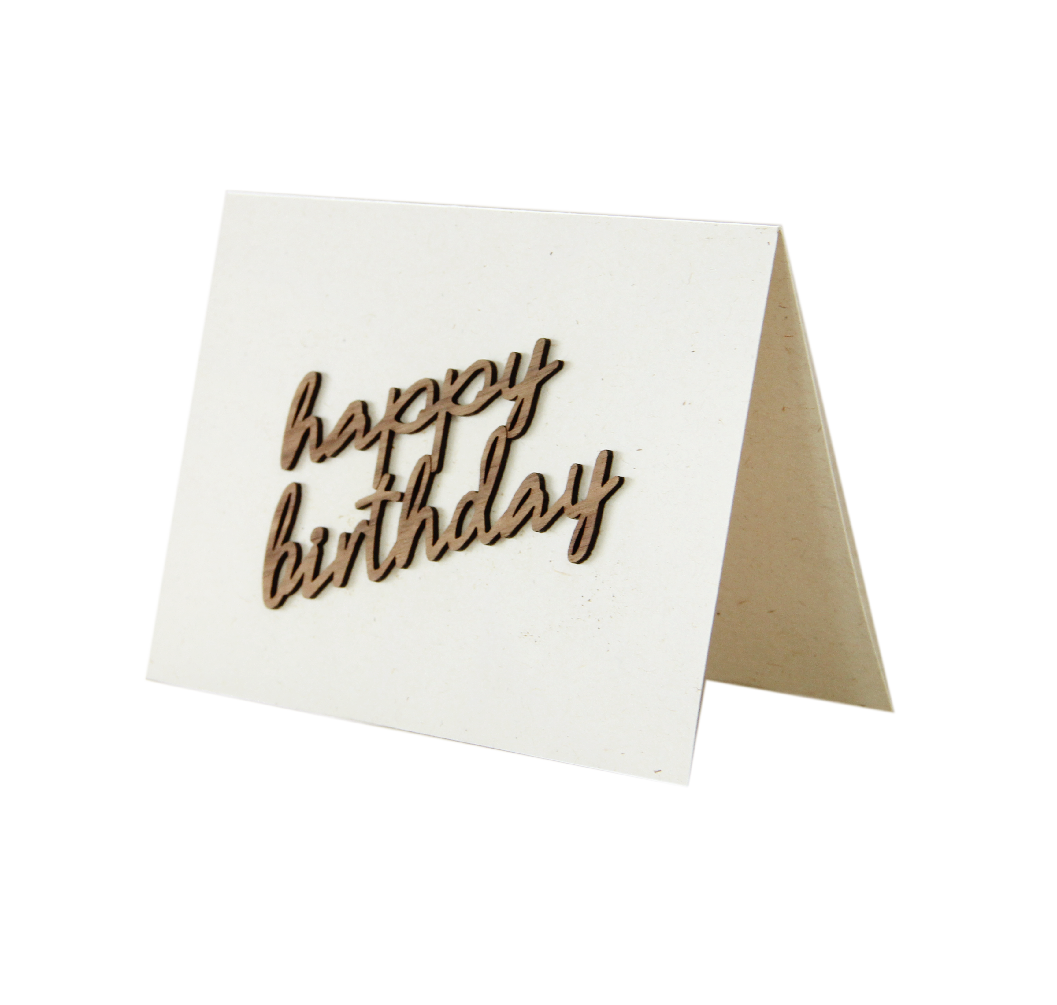 Grußkarte mit Holzsticker - Happy Birthday