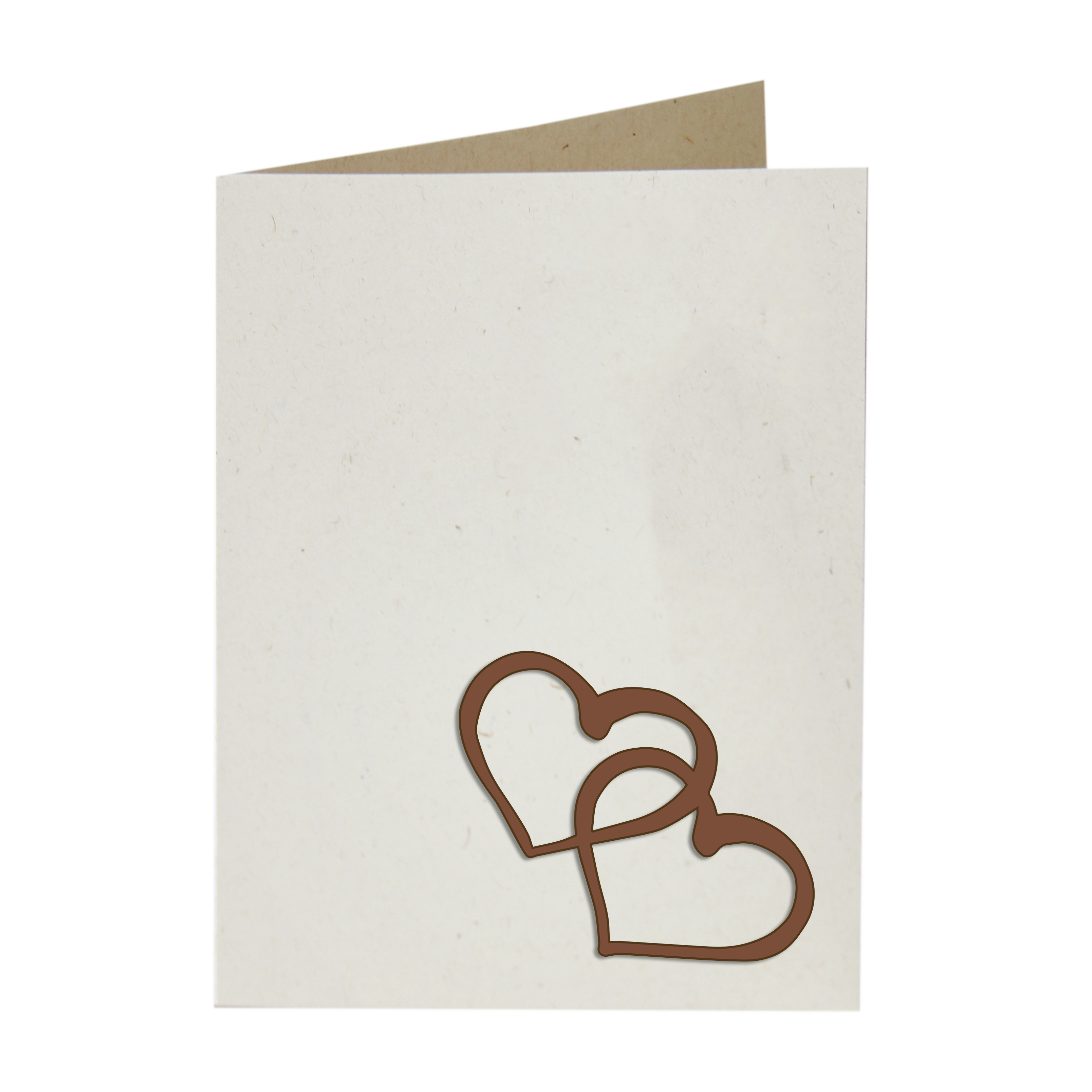 Grußkarte mit Holzsticker - Doppelherzen