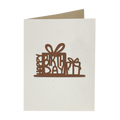 Grußkarte mit Holzsticker - Happy Birthday Päckchen