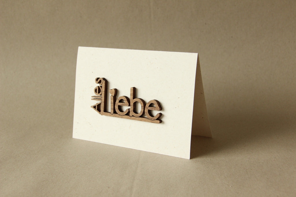 Grußkarte mit Holzsticker - Alles Liebe