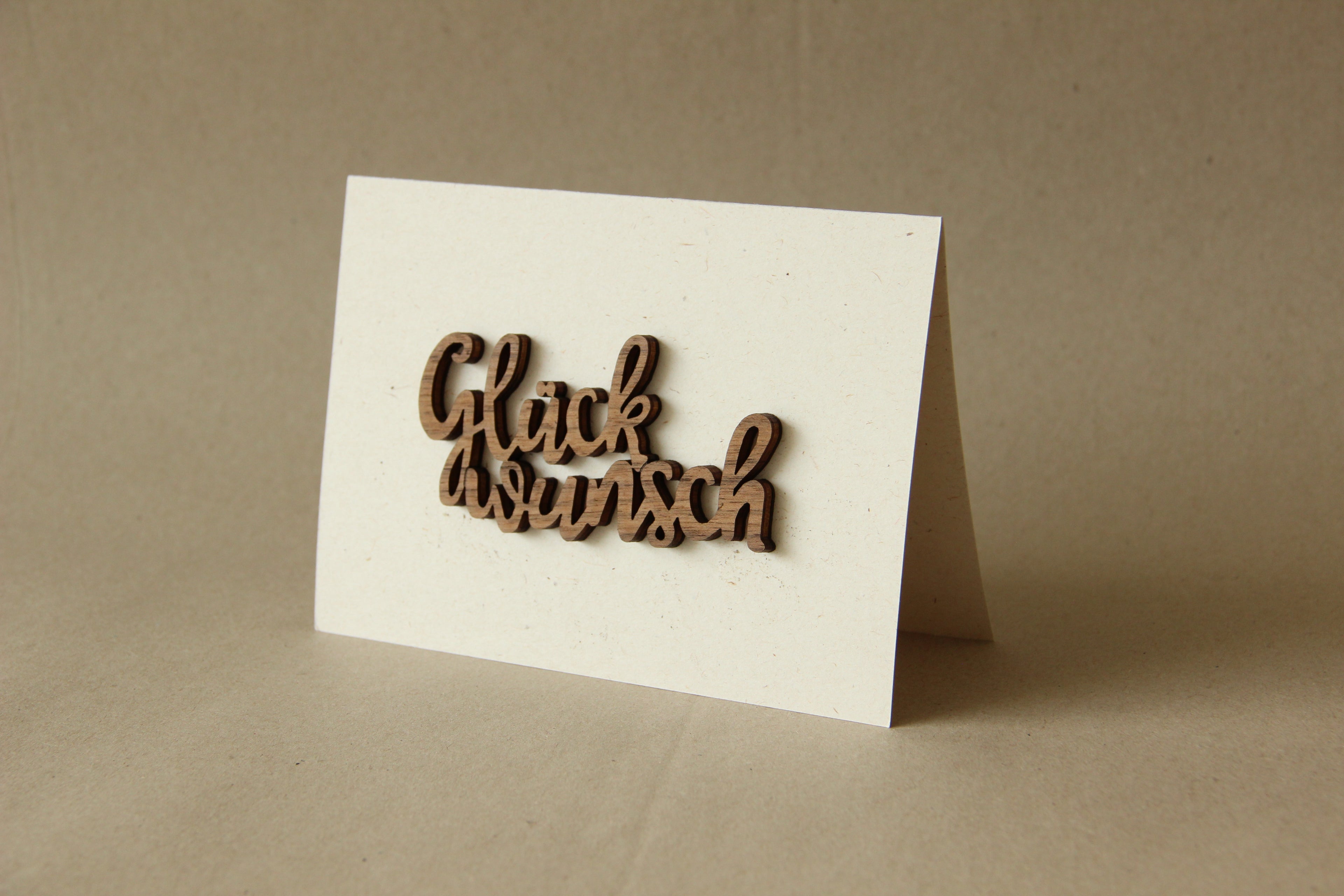 Grußkarte mit Holzsticker - Glückwunsch