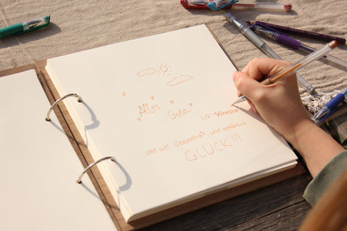Ringbuch Gästebuch aus Holz