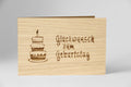 Holzgrusskarte - Glückwunsch Torte