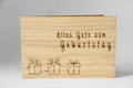 Holzgrusskarte - Geburtstag Geschenke