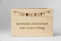 Holzgrusskarte - Herzlichen Glückwunsch
