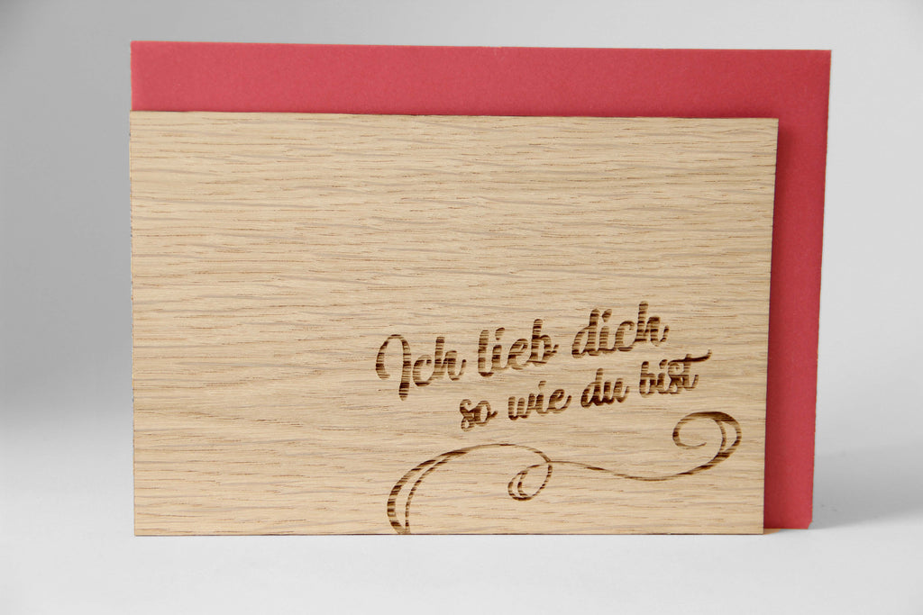 Holzgrusskarte - Ich lieb dich