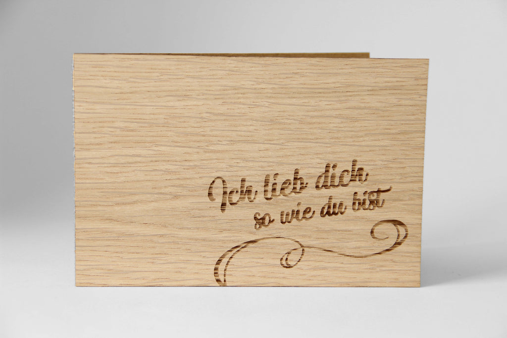 Holzgrusskarte - Ich lieb dich