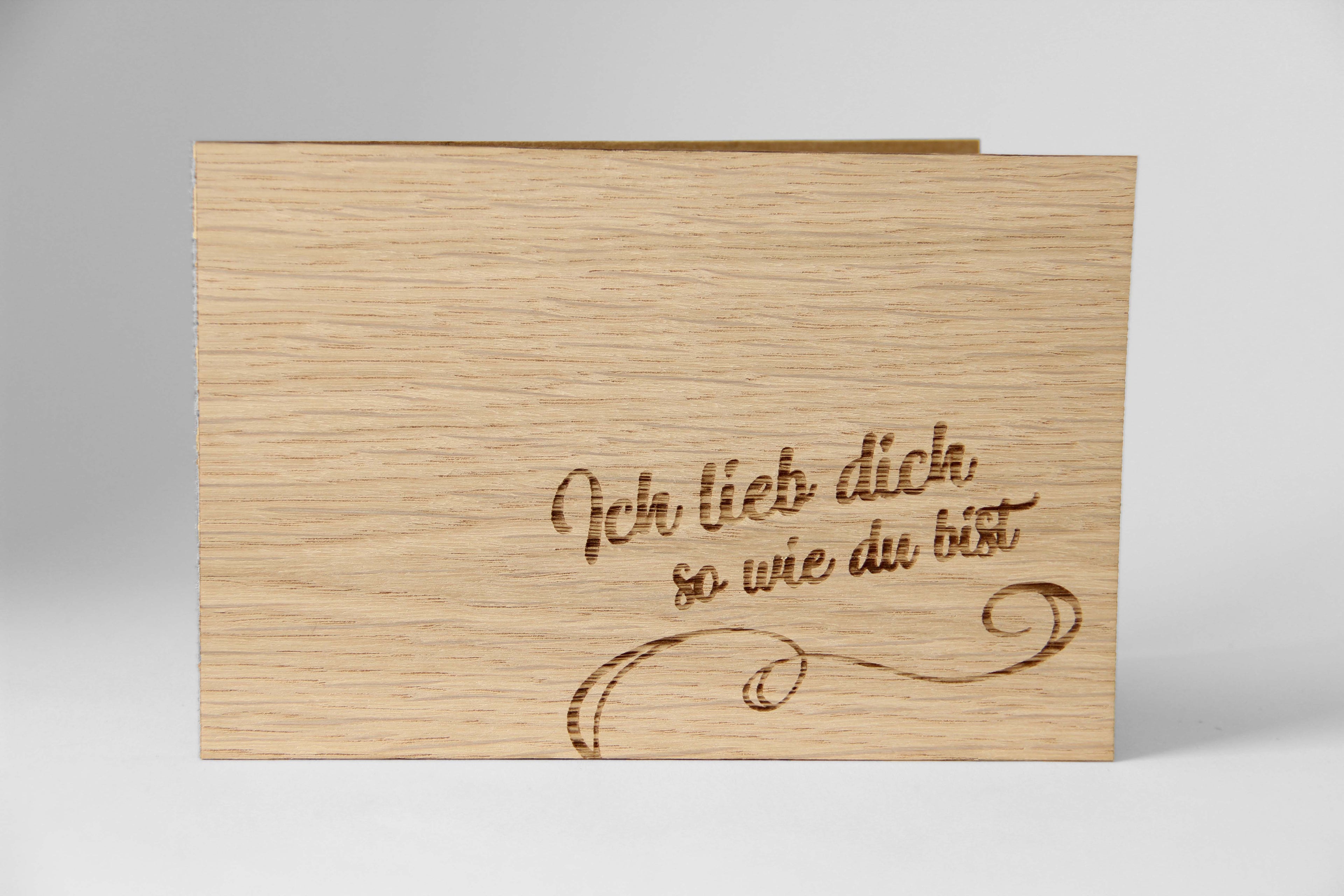 Holzgrusskarte - Ich lieb dich