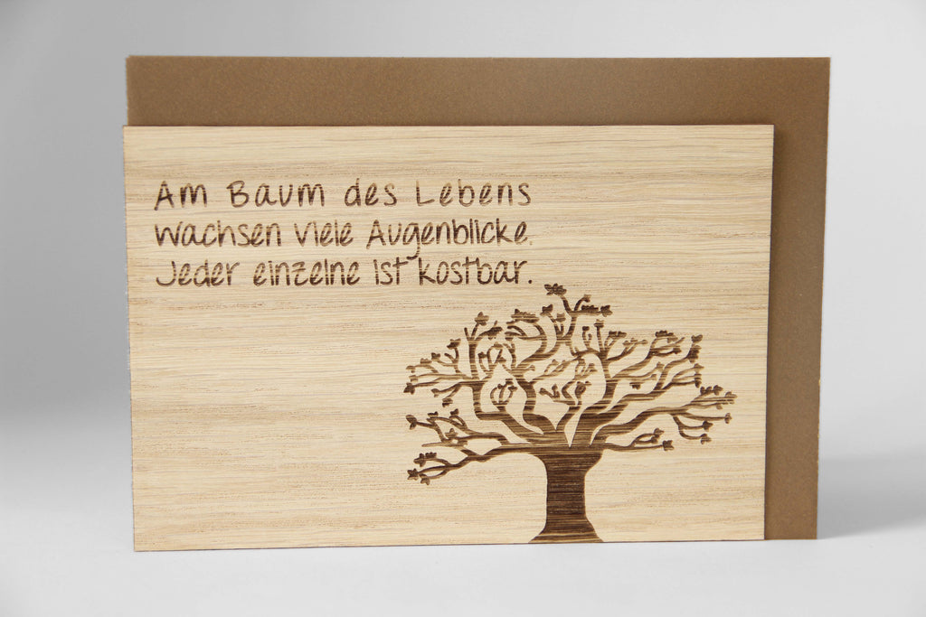 Holzgrusskarte - Am Baum des Lebens