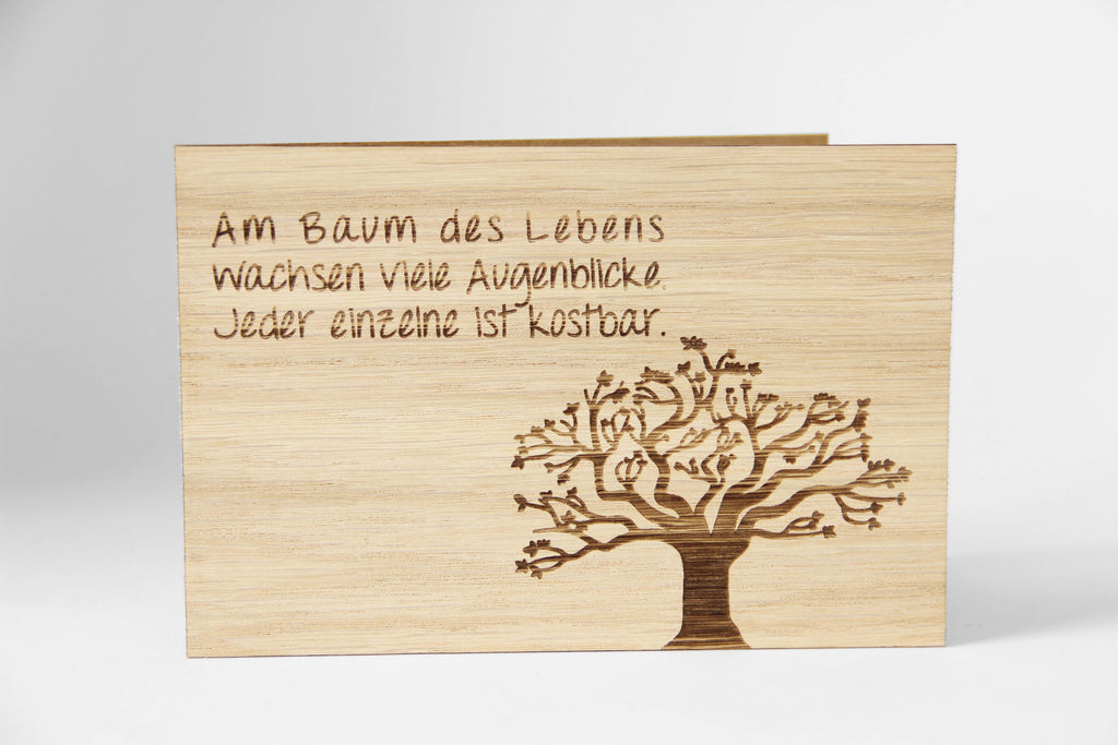 Holzgrusskarte - Am Baum des Lebens