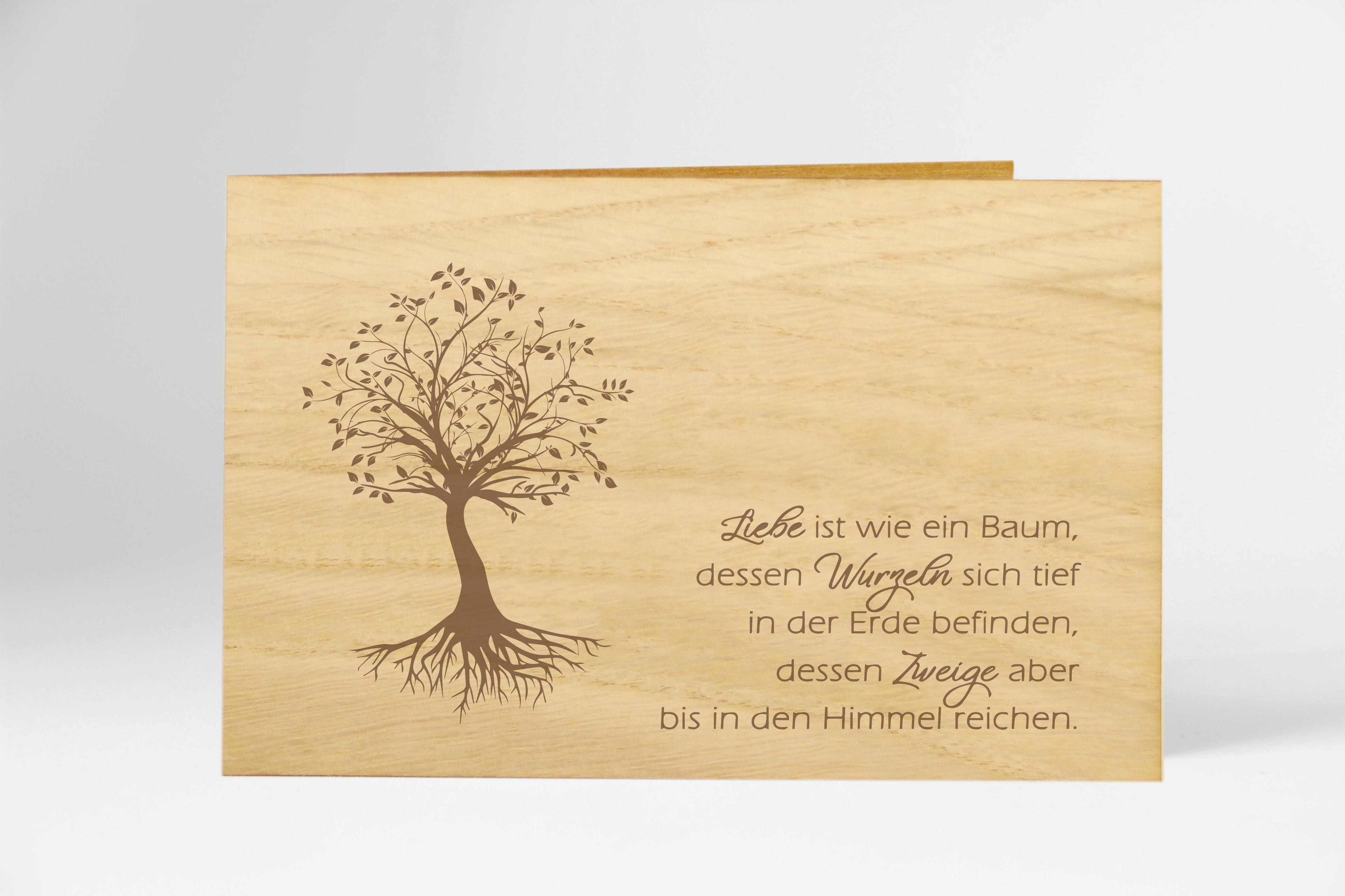 Holzgrusskarte - Liebe ist wie ein Baum