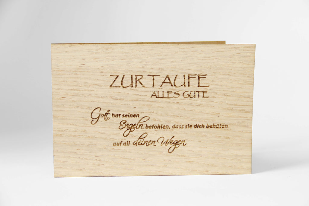 Holzgrusskarte - Zur Taufe