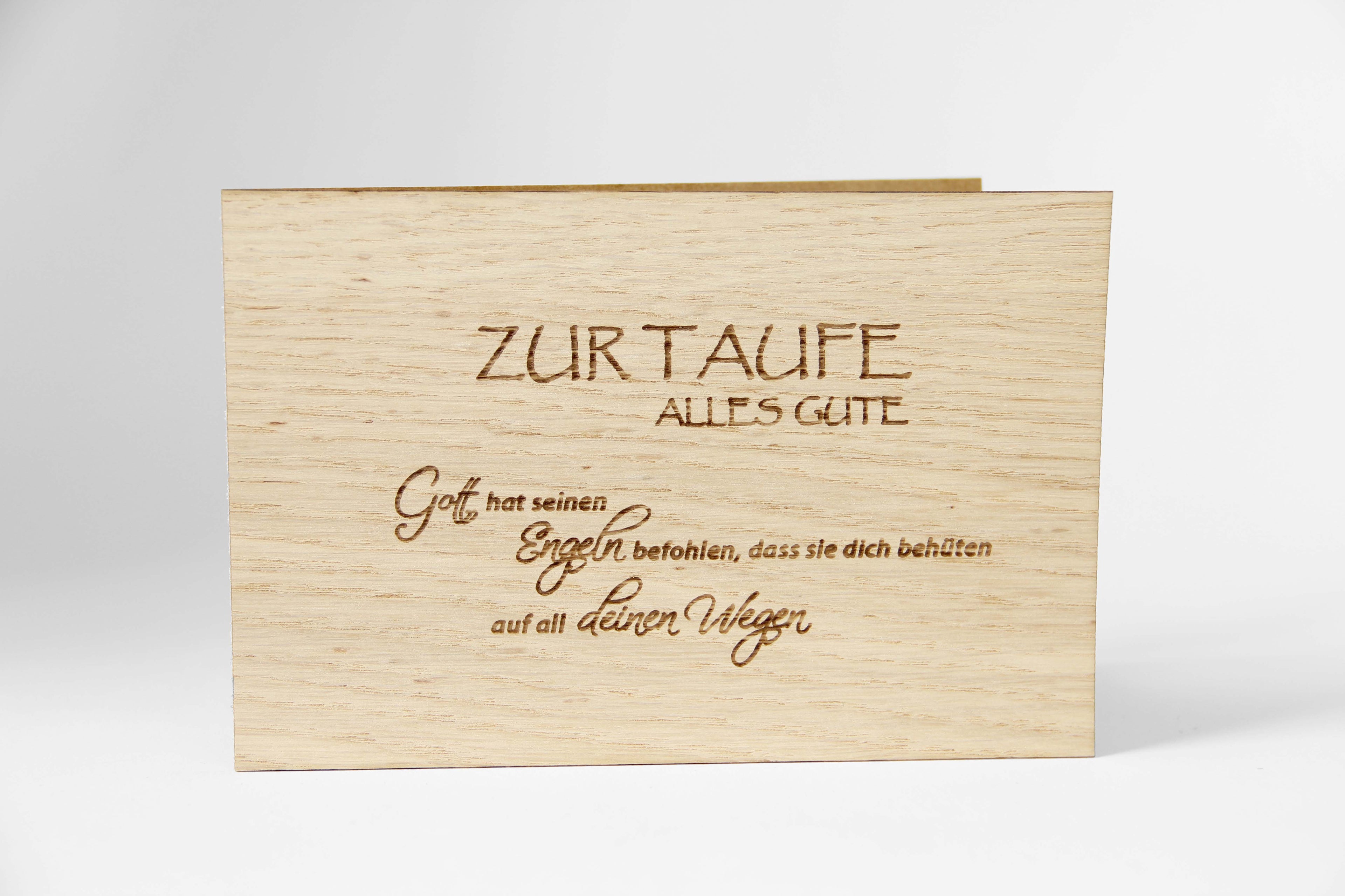 Holzgrusskarte - Zur Taufe